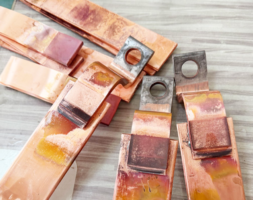 铜软连接和硬铜排搭接焊接